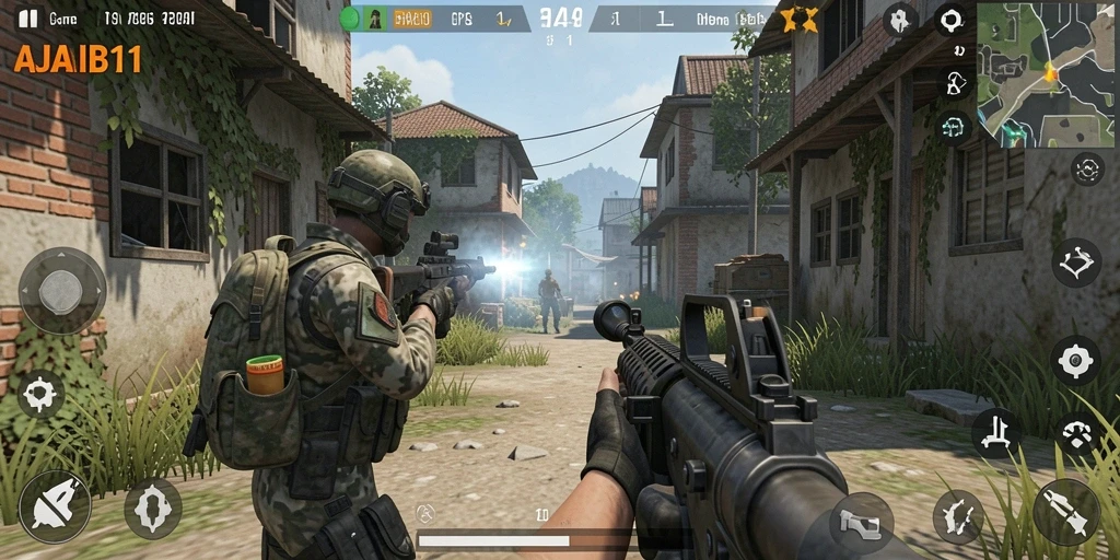 Tampilan aksi mendebarkan dalam gameplay AJAIB11.