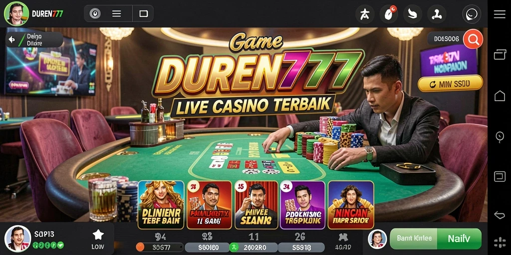 Tampilan gameplay DUREN777 yang menegangkan dan interaktif di Live Casino.