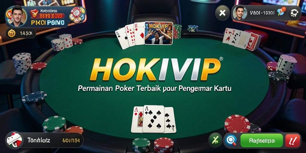 Tampilan permainan Poker yang mendebarkan di HOKIVIP.