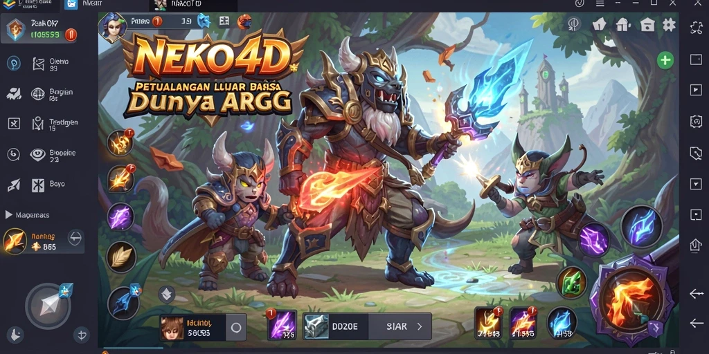 Tangkapan layar gameplay ARPG NEKO4D yang menampilkan pertarungan seru.