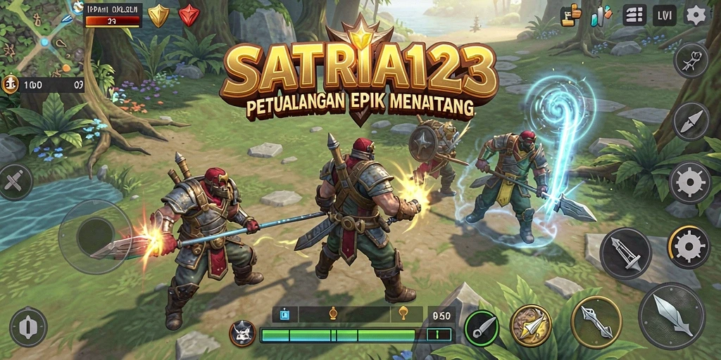 Tampilan gameplay <strong>SATRIA123</strong> menampilkan petualangan seru dalam dunia yang menakjubkan.