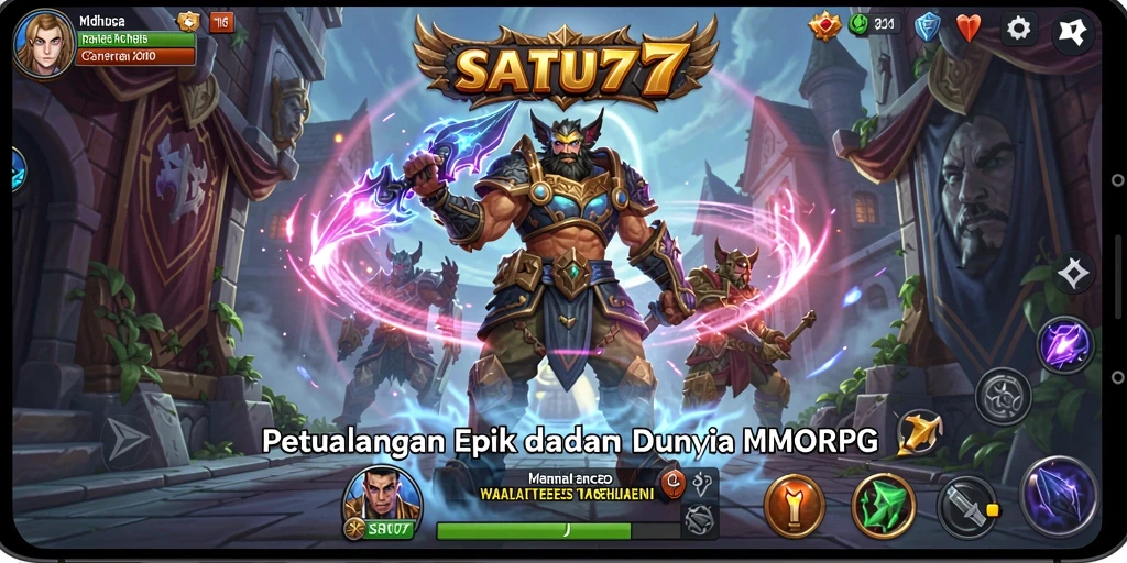 Tampilan gameplay epik SATU77 dalam dunia MMORPG.
