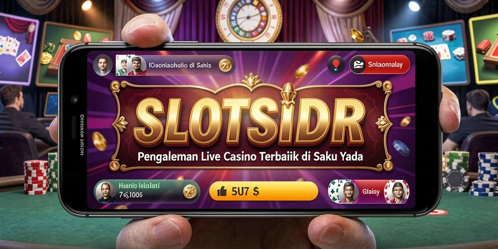 Screenshot gameplay SLOTSIDR dengan dealer dan pemain interaktif.